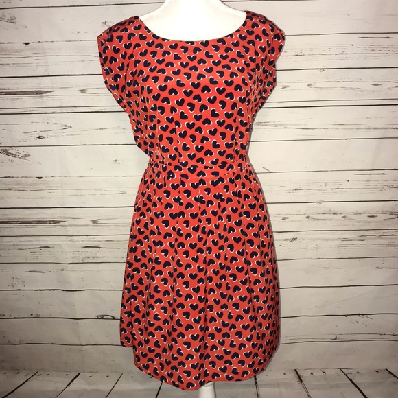 navy dress with red hearts
